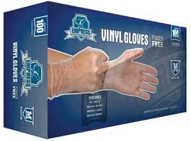 Empress Medium Powder Free Disposable Vinyl Gloves - 100 count per pack - 10 packs per case