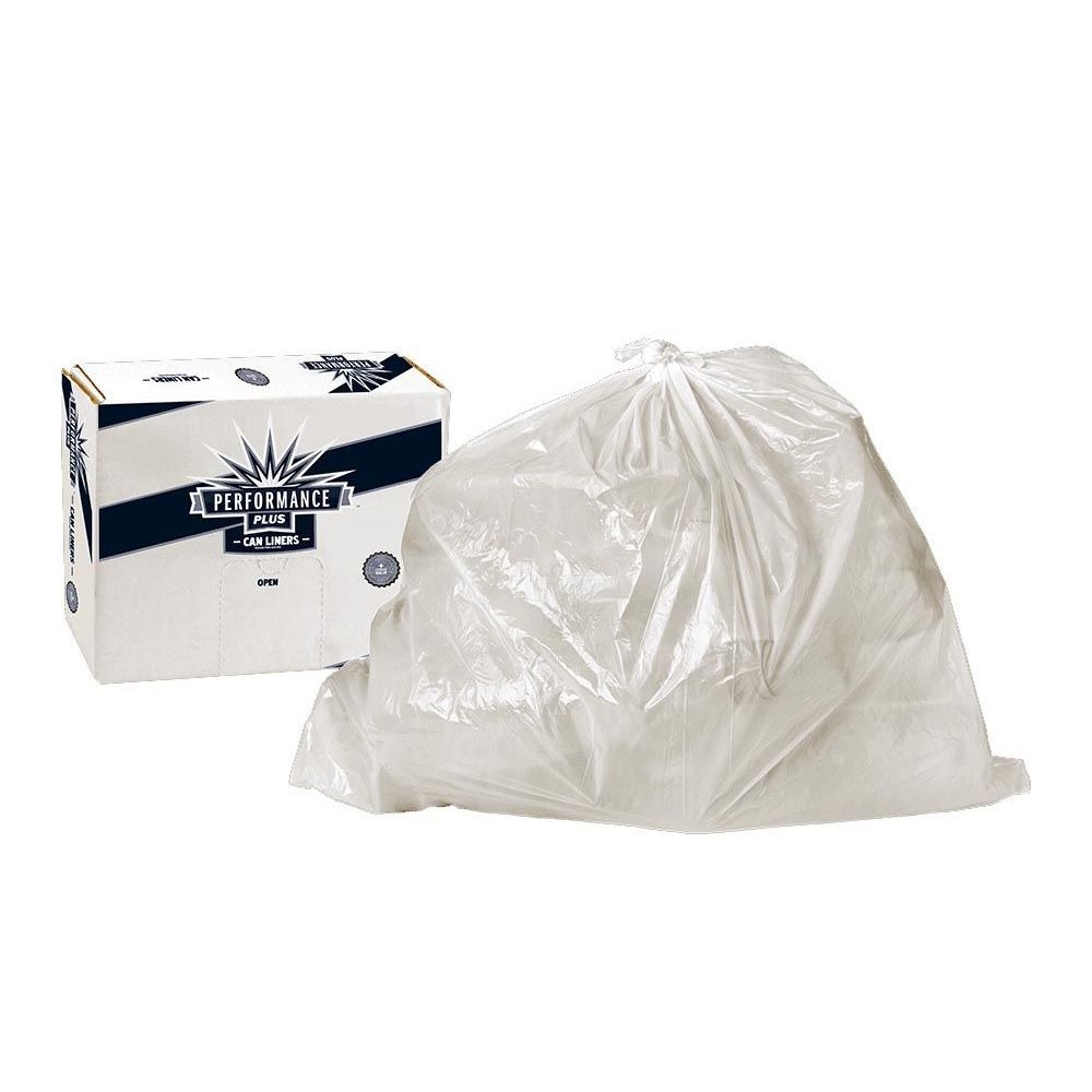 Performance Plus 0.59 mil Clear Interleaved Hi Density liner, 40 to 45 Gallon Capacity -- 250 per case.