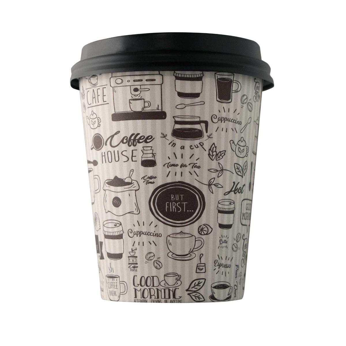 Empress Stock Good Day Print Paper Hot Cup, 12 Ounce Capacity -- 1000 per case