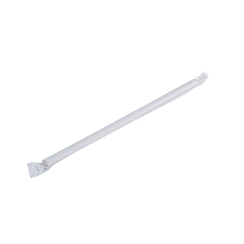 Empress Earth White Jumbo Wrapped Paper Straw, 7.75 inch -- 2000 per case.