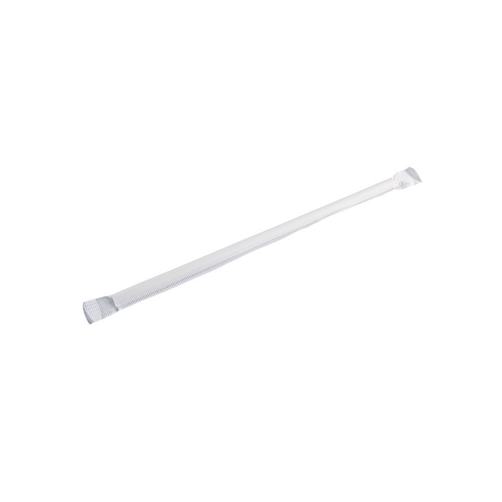 Empress Earth White Giant Wrapped Paper Straw, 7.75 inch -- 2000 per case.
