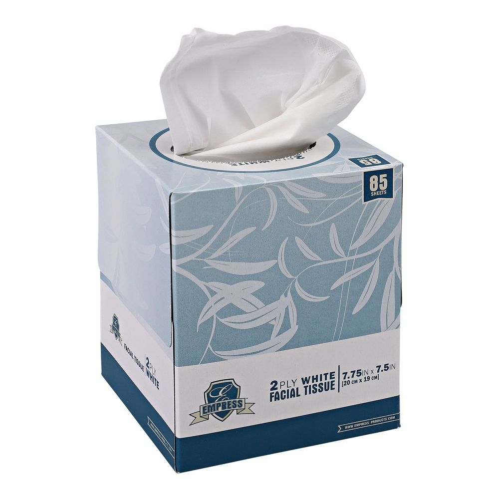 Empress White 2-Ply Facial Tissue, 7.75 x 7.5 inch -- 3060 per case.