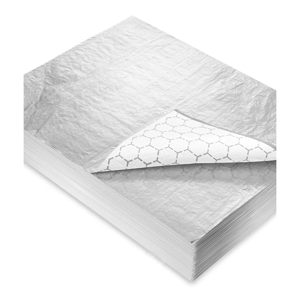 Empress Plain Silver / White Cushion Foil Wrap, 14 x 10.5 inch -- 2500 per case.