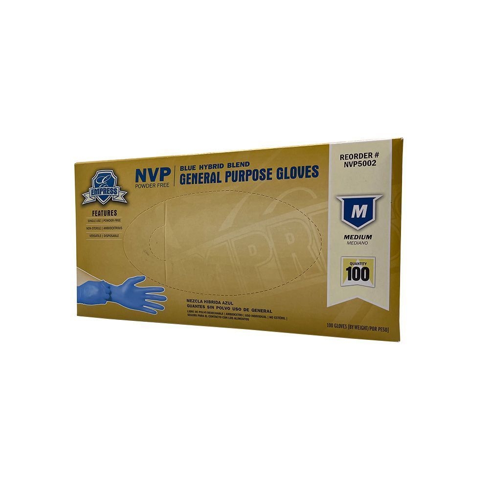 Empress Blue Medium Hybrid Gloves -- 1000 per case.