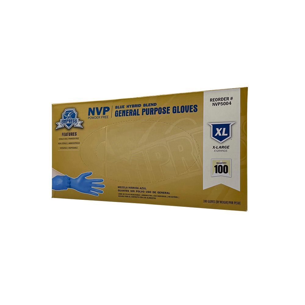 Empress Blue Extra Large Hybrid Glove -- 1000 per case.