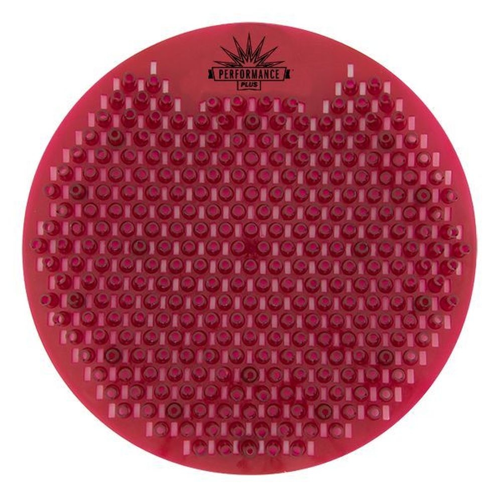 Performance Plus Round Orchard Spice Scent Splash Free Burgundy Urinal Screen -- 10 per case.