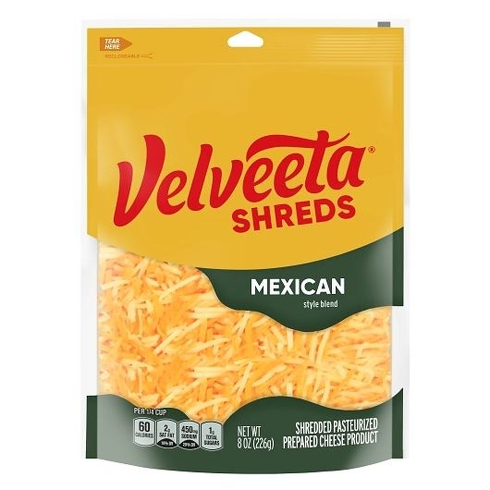 Velveeta Mexican Style Shredded Cheese, 8 Ounce -- 12 per case