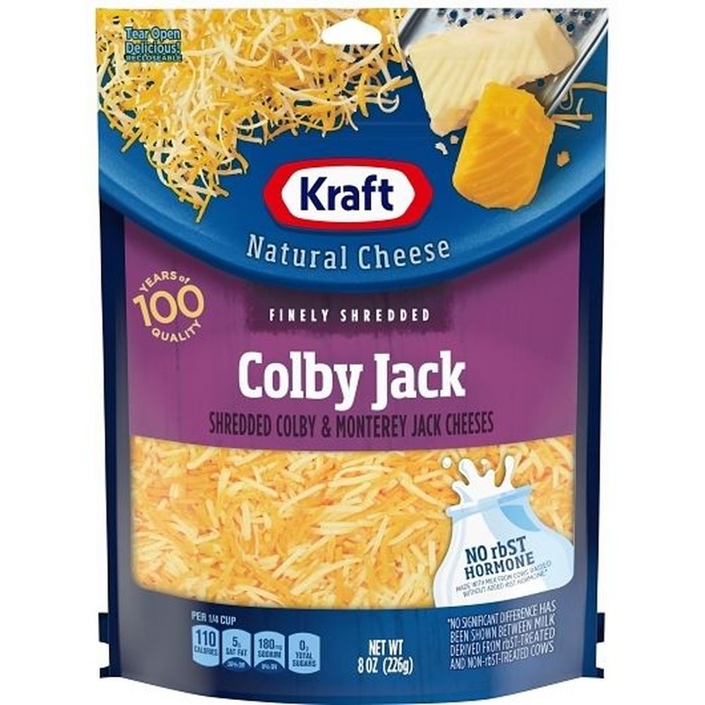 Kraft Finely Shredded Colby and Monterey Jack Cheese, 8 Ounce -- 12 per case