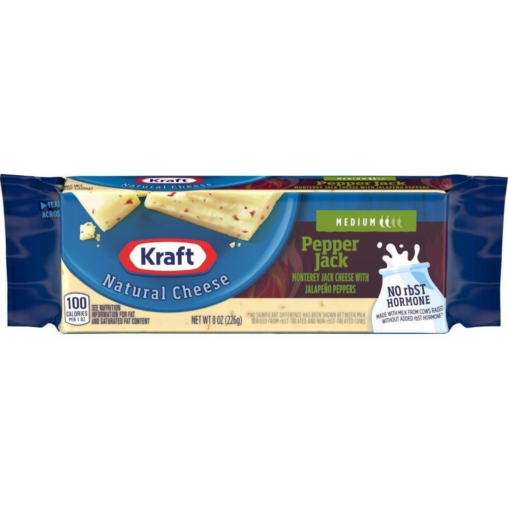 Kraft Pepper Jack Cheese Block, 8 Ounce -- 12 per case