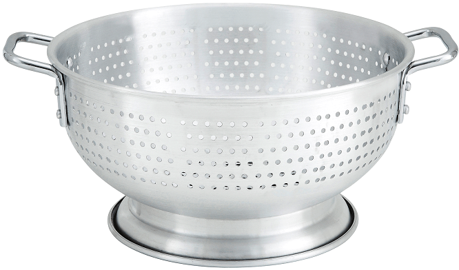 Winco Aluminum Colander With Base And Handle, 8 Quart -- 6 Per Case