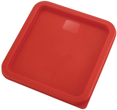 Winco Polyethylene Red Cover for Square Storage Container -- 12 per case