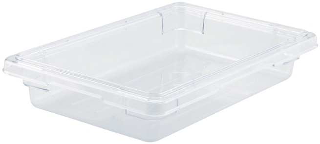 Winco Polycarbonate Clear Half Size Food Storage Box, 12 x 18 x 3.5 inch -- 12 per case