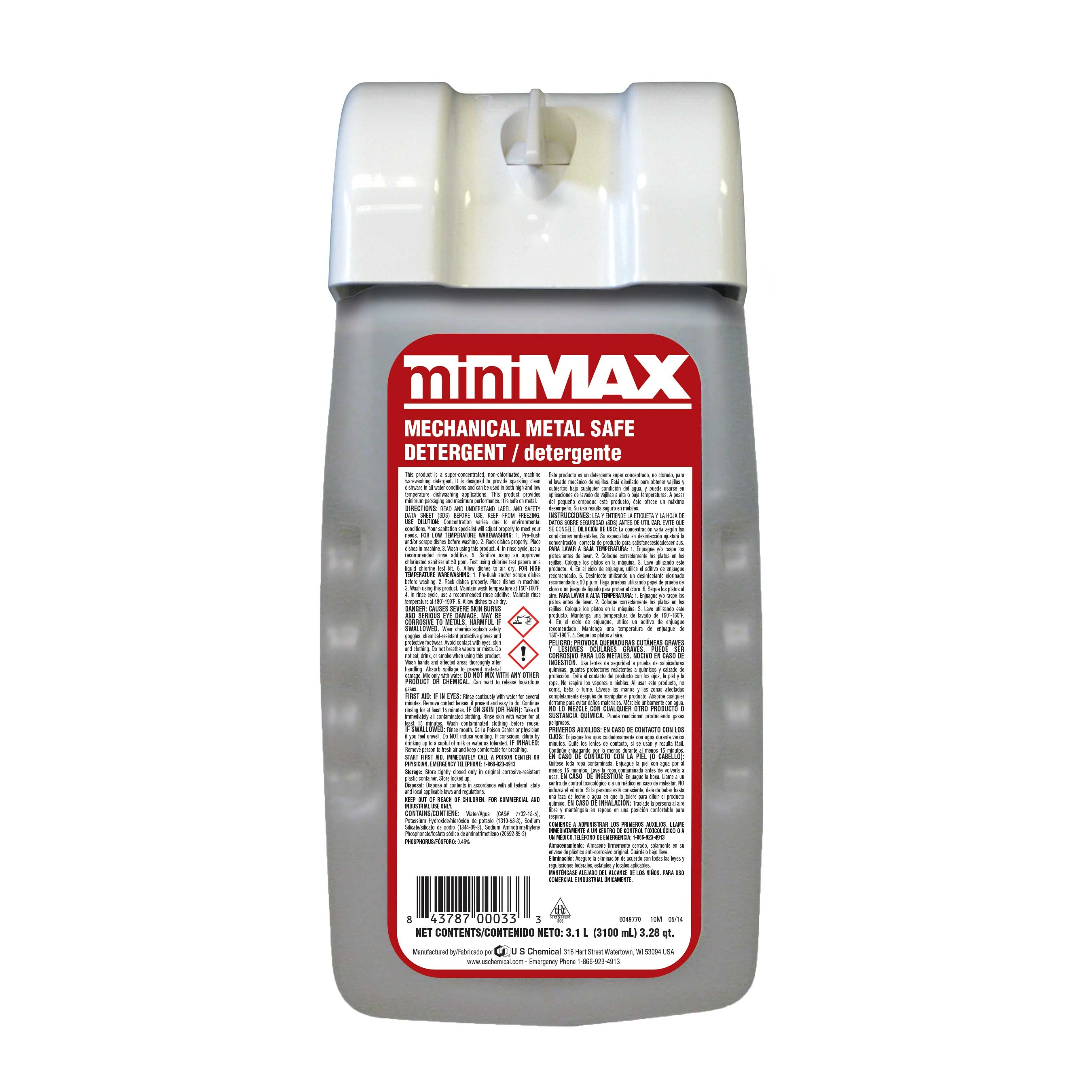 Minimax Mechanical Metal Safe Detergent, 3100 Milliliter -- 2 per case.
