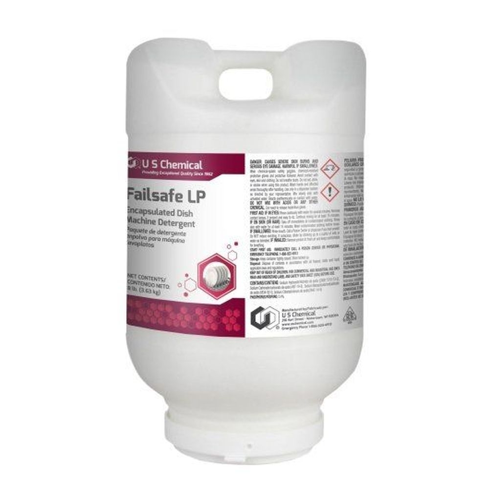 U S Chemical Fail Safe Powdered Dishmachine Detergent, 8 Pound -- 4 per case