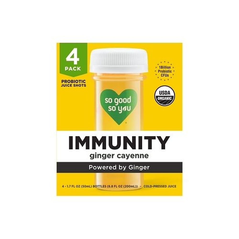 So Good So You Ginger Cayenne Probiotic Immunity Shot, 6.8 Ounce - 4 per case