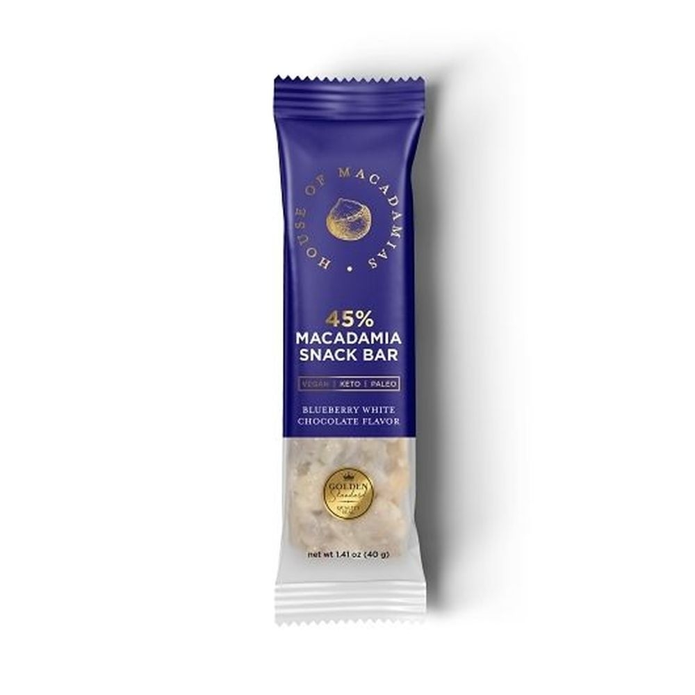 House Of Macadamias Blueberry White Chocolate Macadamia Snack Bar, 1.41 Ounce -- 96 per case