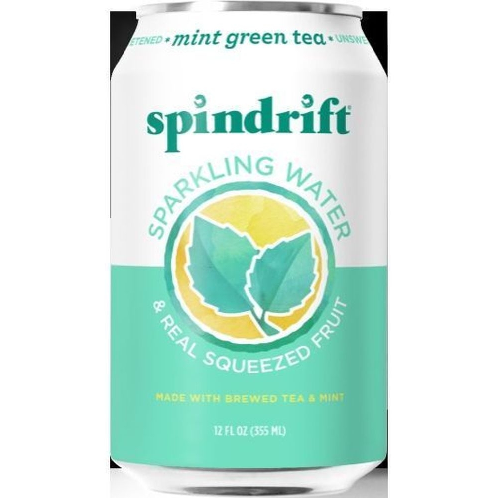 Spindrift Mint Green Tea Sparkling Water, 12 Fluid Ounce -- 24 per case