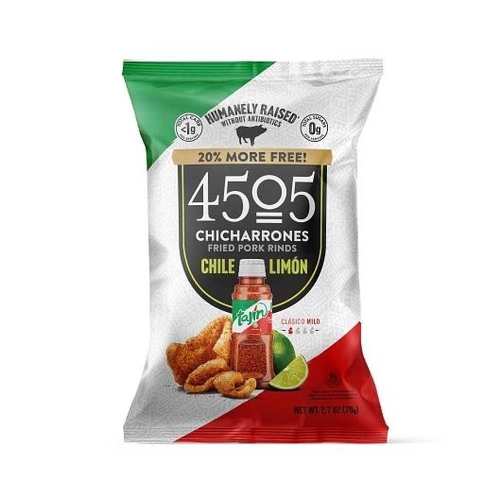 4505 Meats Tajin Chile Limon Chicharrones, 2.7 Ounce - 12 per case