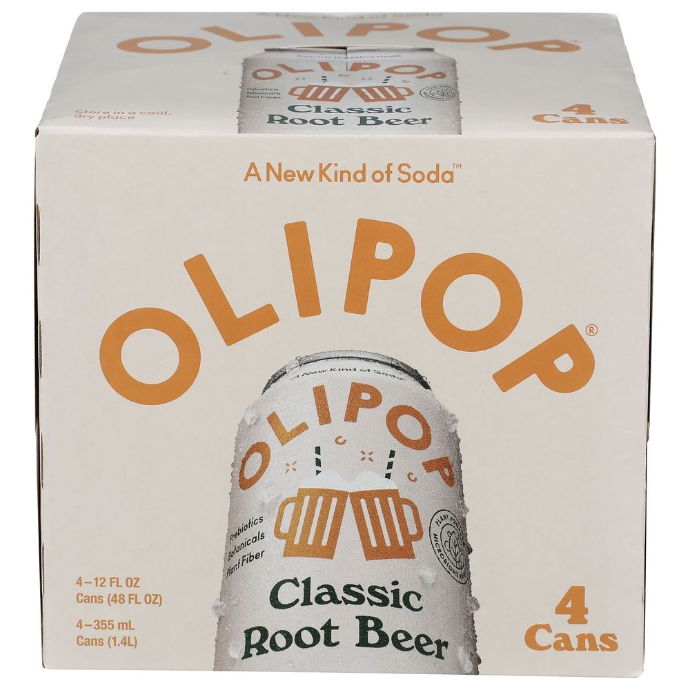 Olipop Classic Root Beer Prebiotic Soda, 48 Fluid Ounce -- 6 per case