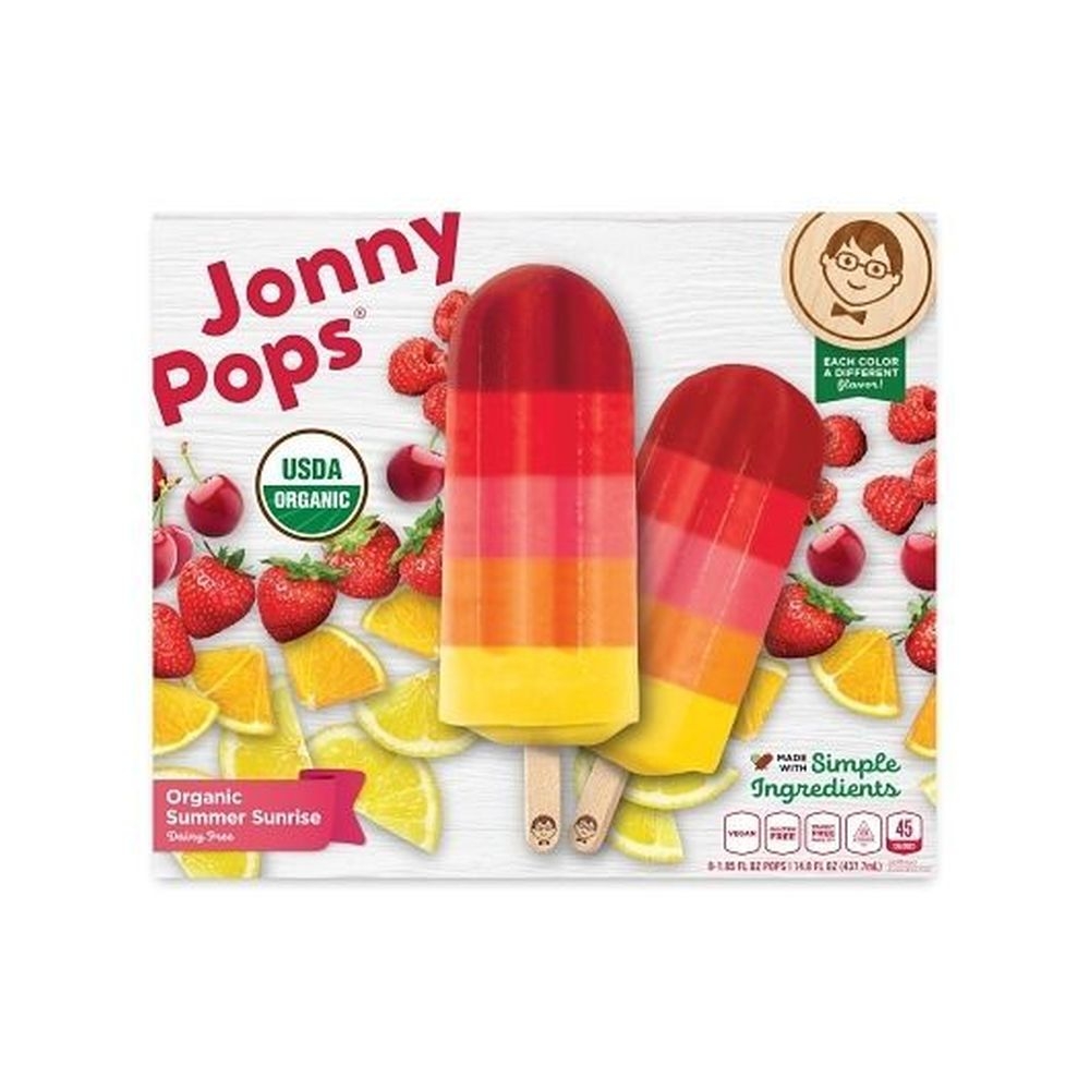 Jonnypops Organic Summer Sunrise Pop, 8 count -- 6 per case
