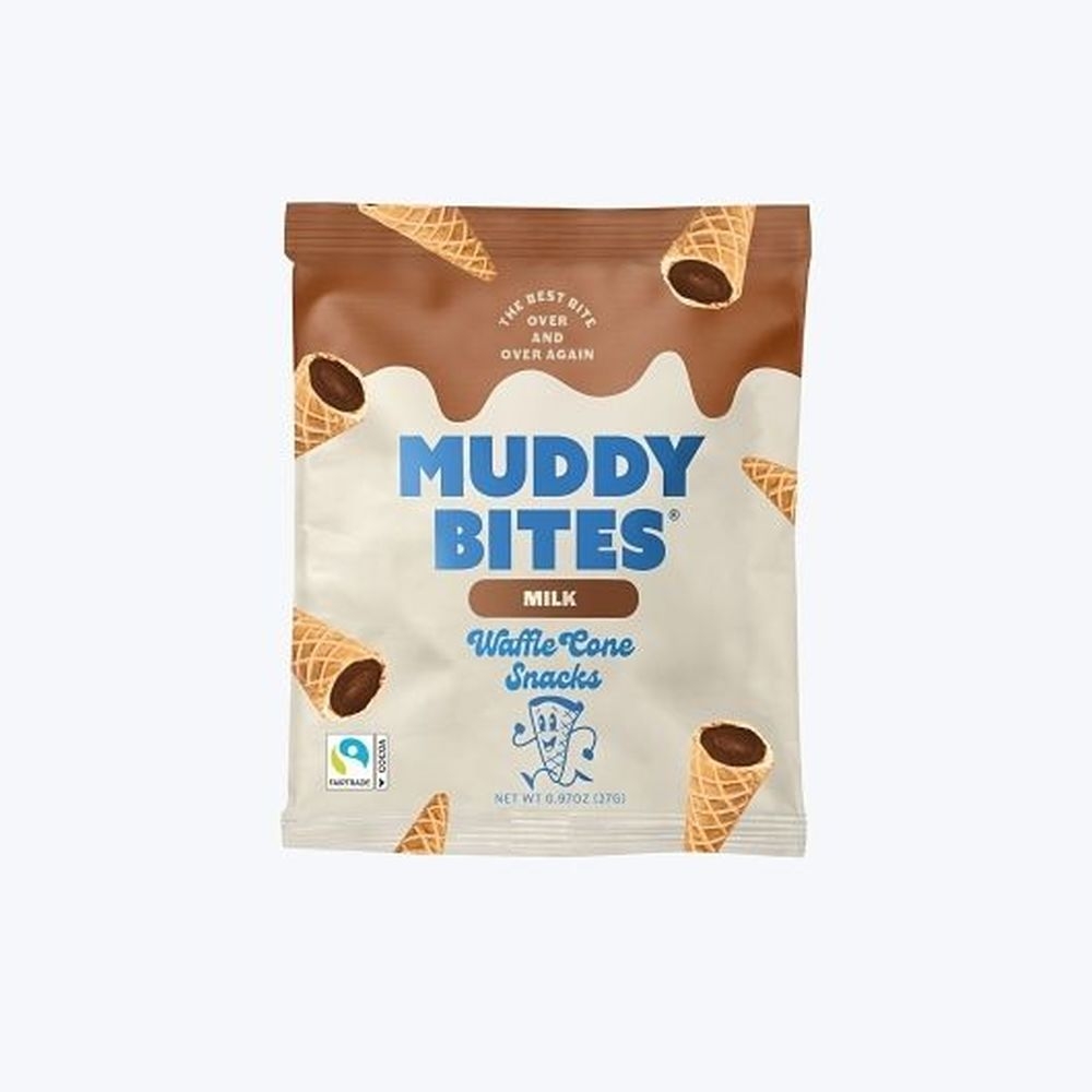 Muddy Bites Milk Waffle Cone Snack, 0.10 Ounce -- 24 per case