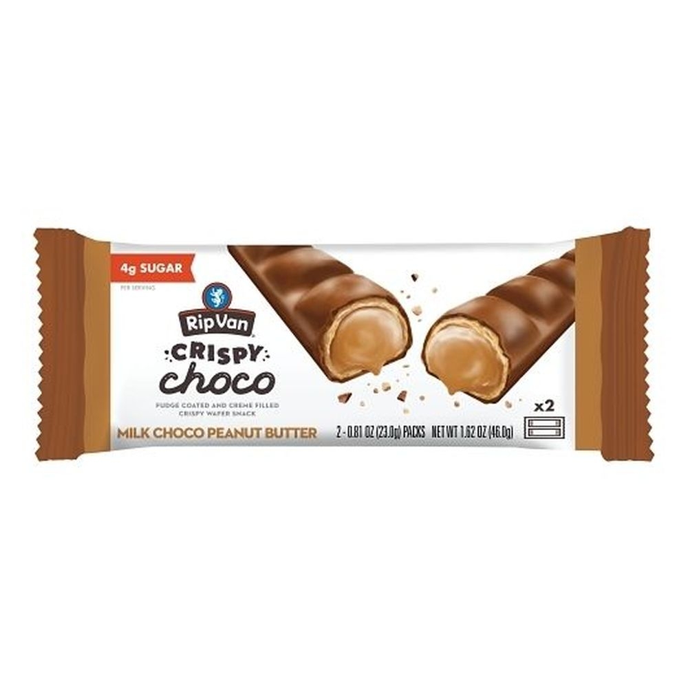 Rip Van Low Sugar Fudge and Peanut Butter Cream Filled Candy Bar, 1.62 Ounce -- 48 per case