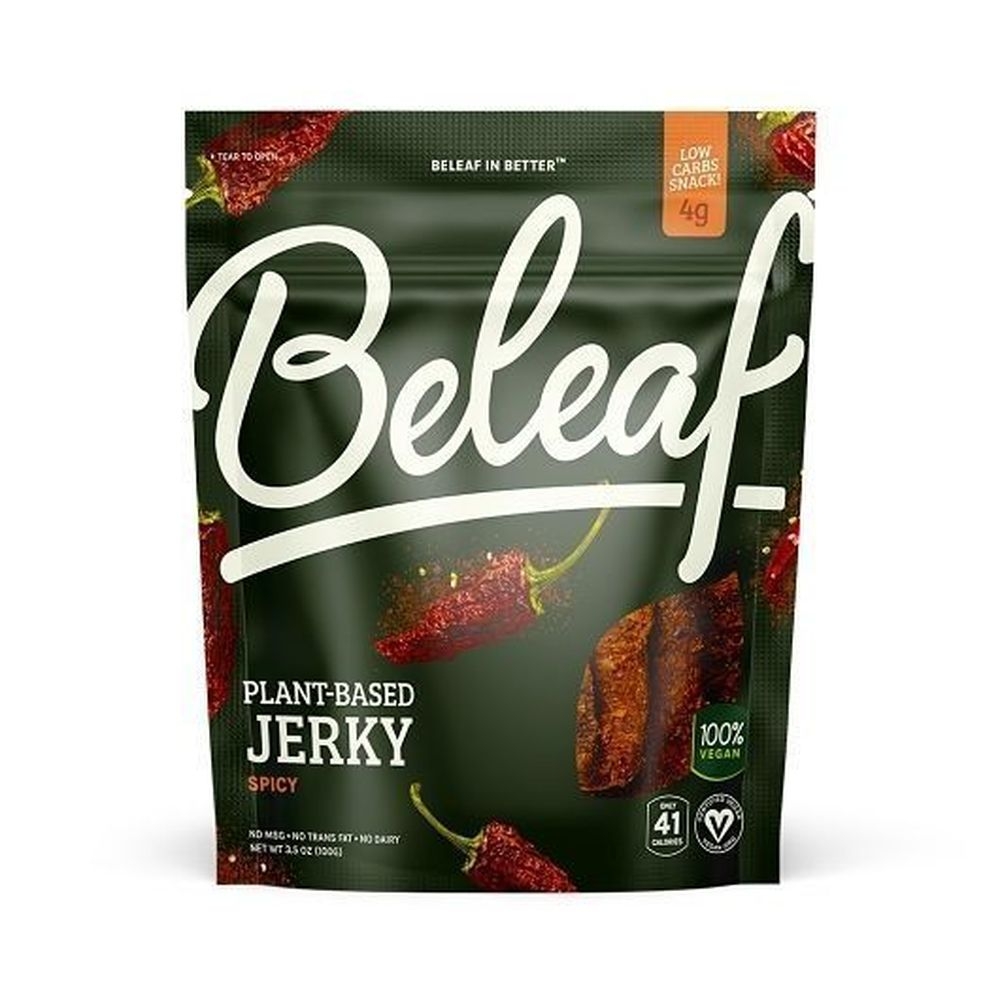Beleaf Plant-Based Spicy Jerky, 3.5 Ounce -- 12 per case