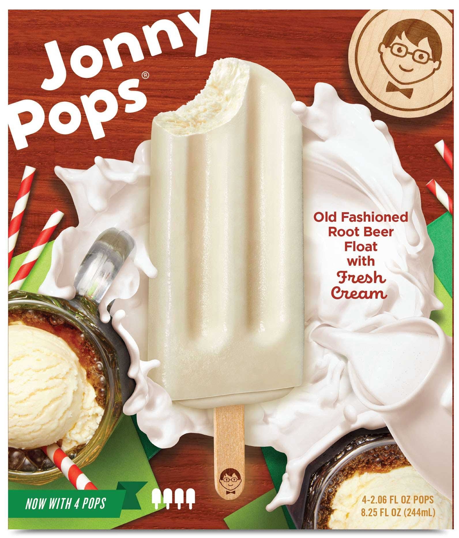 JonnyPops Root Beer Float and Cream Smoothie Pops, 2.06 Fluid Ounce - 4 count per pack -- 6 packs per case