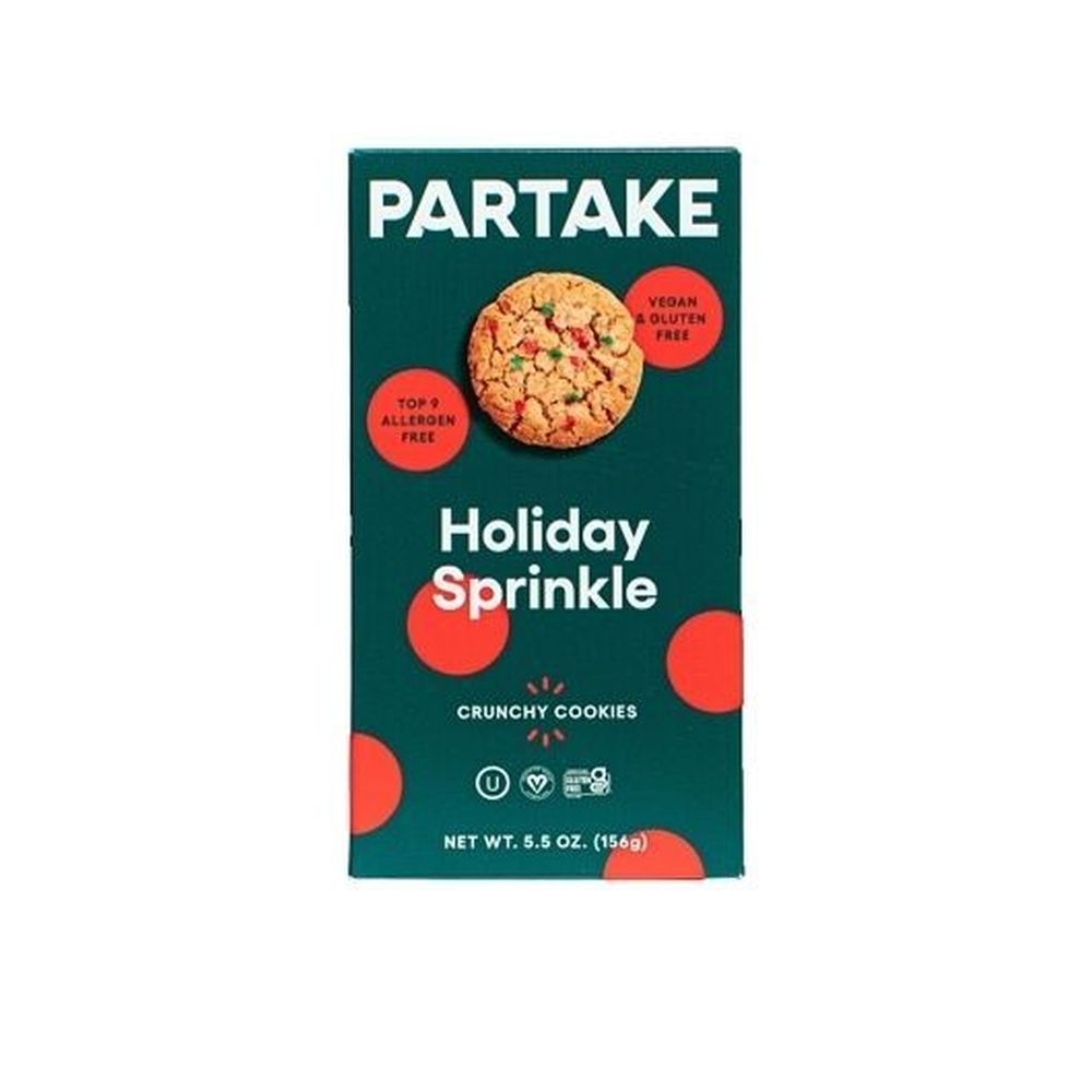 Partake Crunchy Holiday Sprinkle Cookies, 5.5 Ounce -- 6 per case