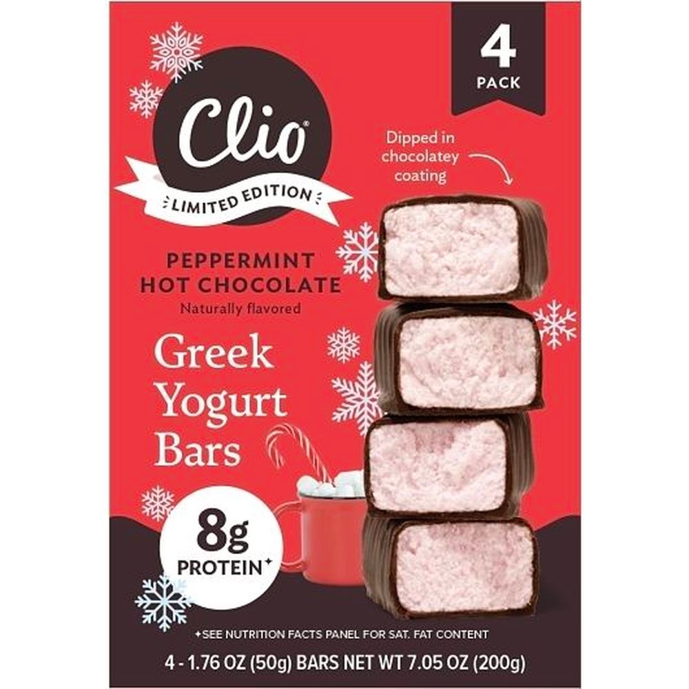 Clio Peppermint Hot Chocolate Covered Greek Yogurt Bar, 7.05 Ounce - 6 per case