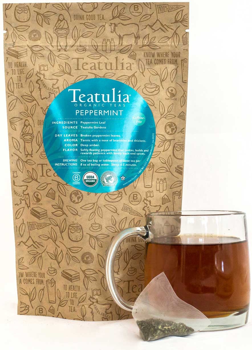 Teatulia Organic Peppermint Unwrapped Premium Tea -- 50 per case