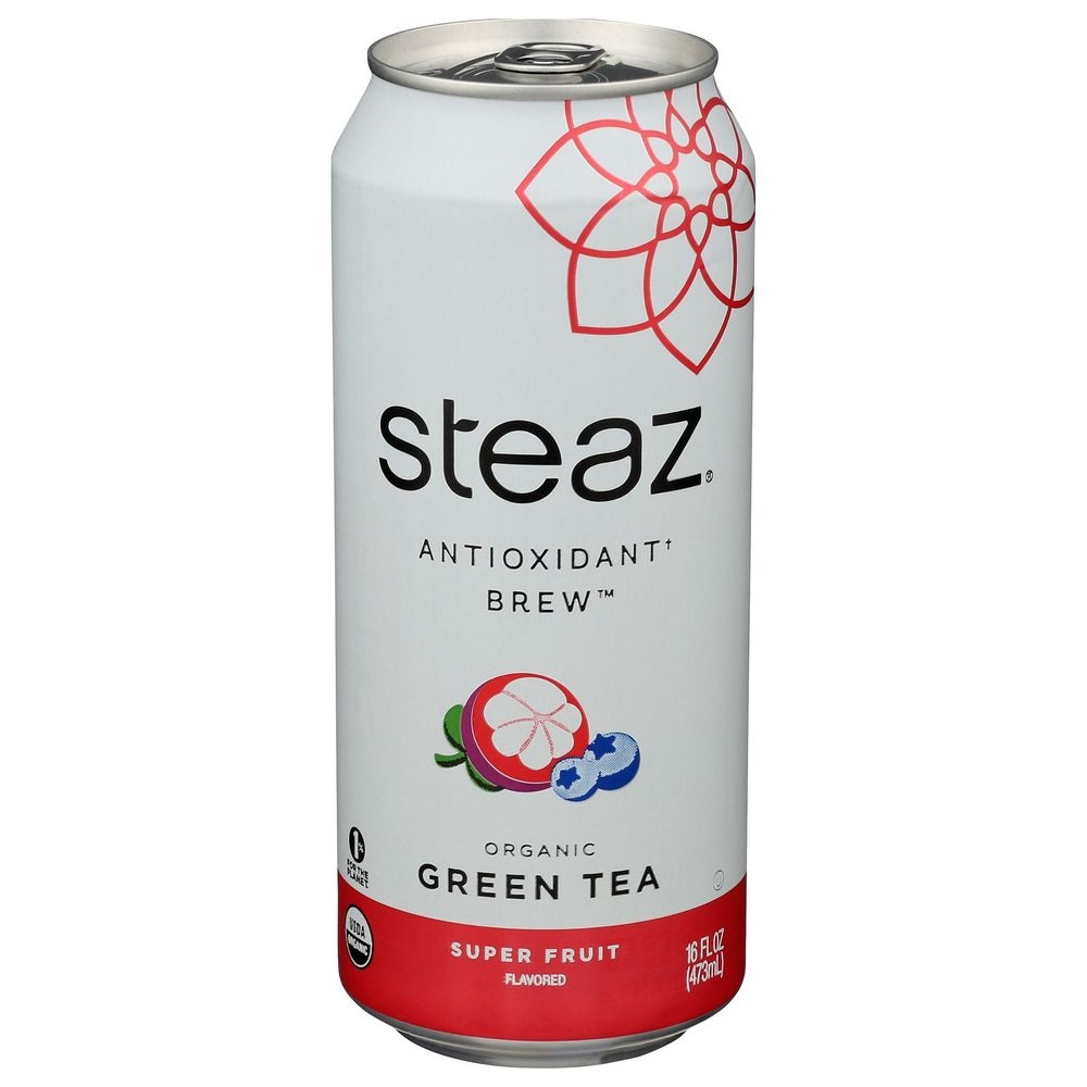 Steaz Organic Super Fruit Antioxidant Iced Green Tea, 16 Fluid Ounce -- 12 per case