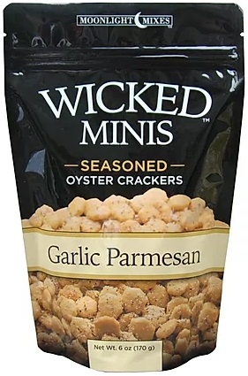 Wicked Minis Garlic Parmesan Seasoned Oyster Crackers, 6 Ounce -- 6 per case