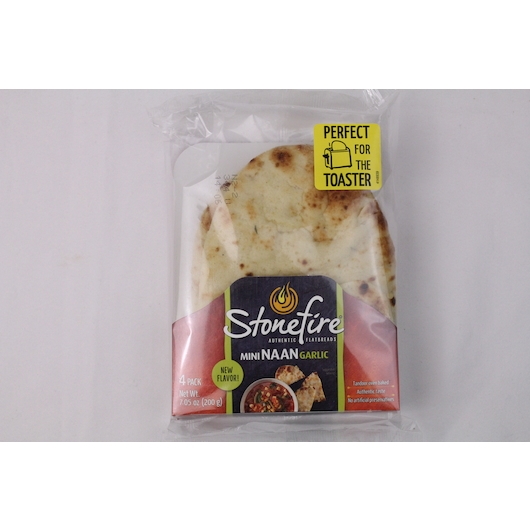 Stonefire Garlic Miniature Naan, 4 count -- 14 per case