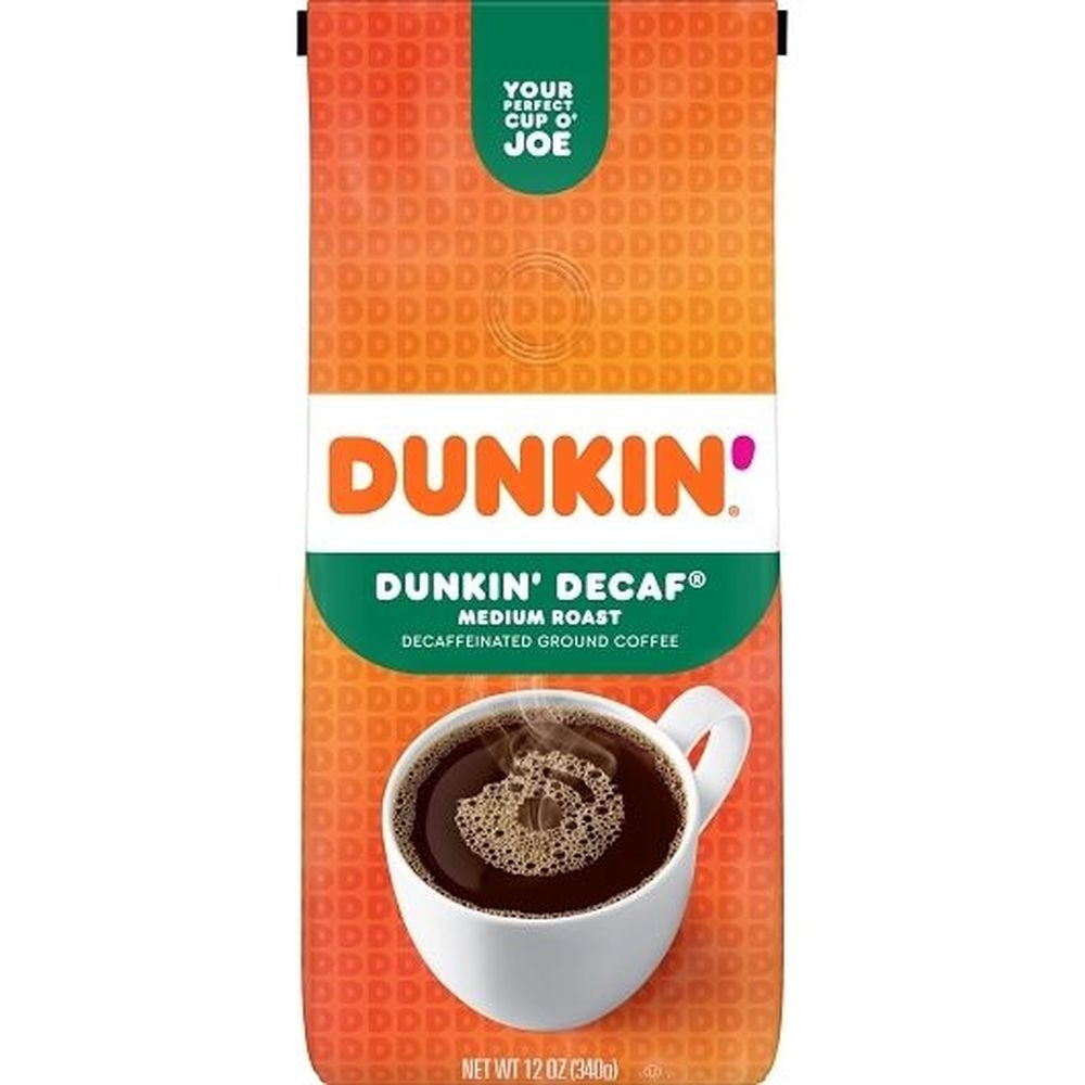 Dunkin Decaf Original Blend Medium Roast Decaffeinated Coffee, 12 Ounce -- 6 per case