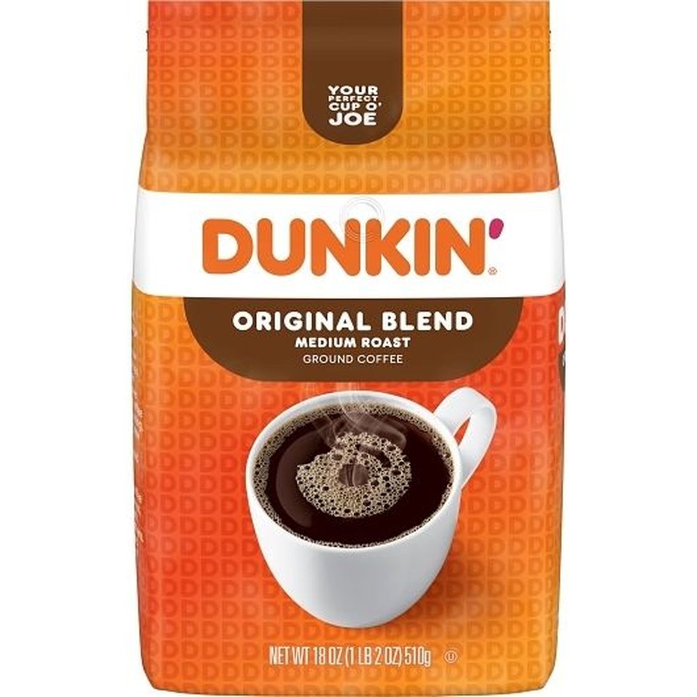 Dunkin Original Blend Medium Roast Ground Coffee, 18 Ounce Bag -- 6 per case