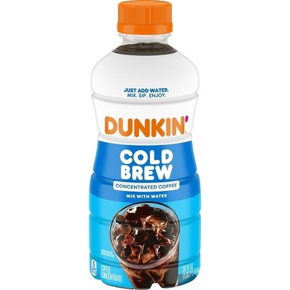 Dunkin Black Cold Brew Coffee Concentrate, 31 Fluid Ounce -- 6 per case