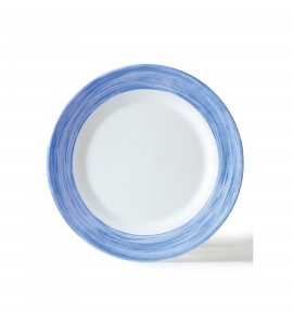 Arcoroc Brush Blue Jean Opal Fully Tempered Lunch Plate, 9 1/4 inch -- 24 per case.