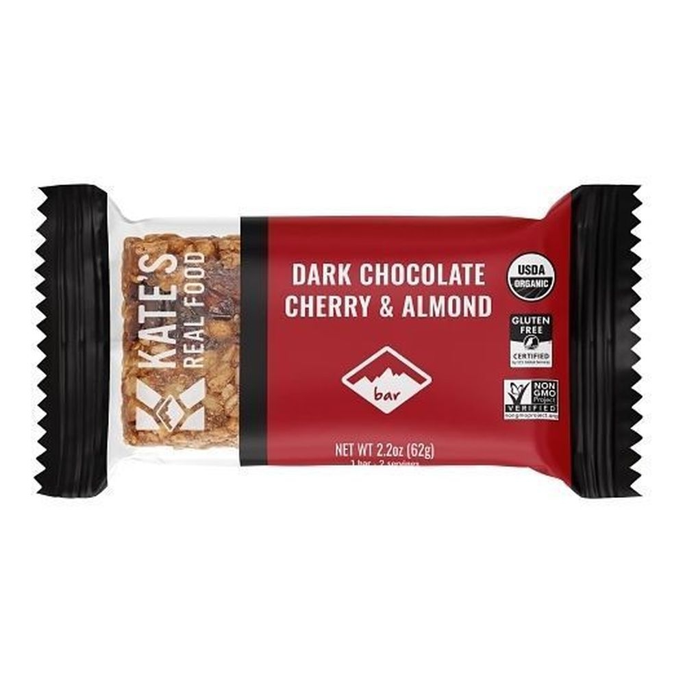 Kates Real Food Dark Chocolate Cherry and Almond Bar, 2.2 Ounce -- 144 per case
