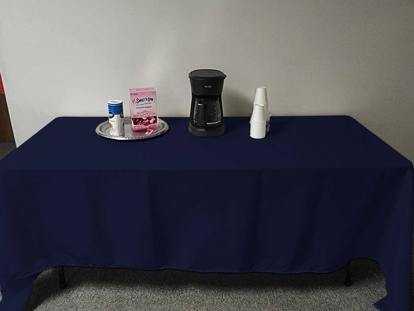 Intedge Navy Poly/Cotton Tablecloth, 45 x 110 inch 