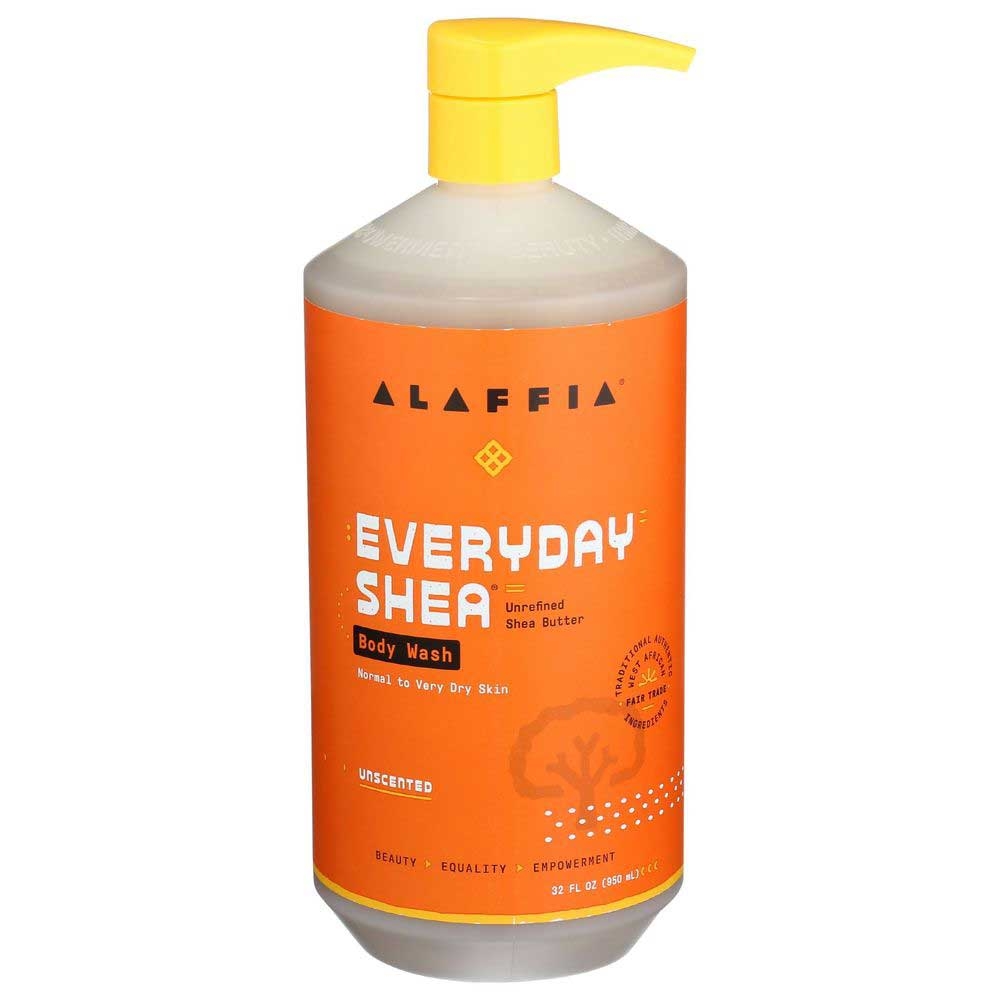 Alaffia Everyday Shea Unscented Body Wash, 32 Ounce