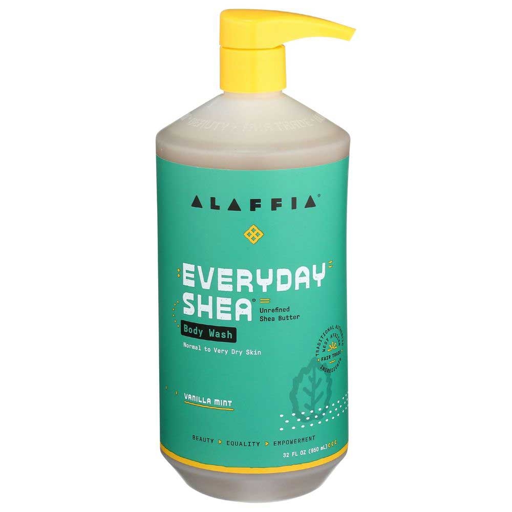 Alaffia Everyday Shea Vanilla Mint Body Wash, 32 Ounce