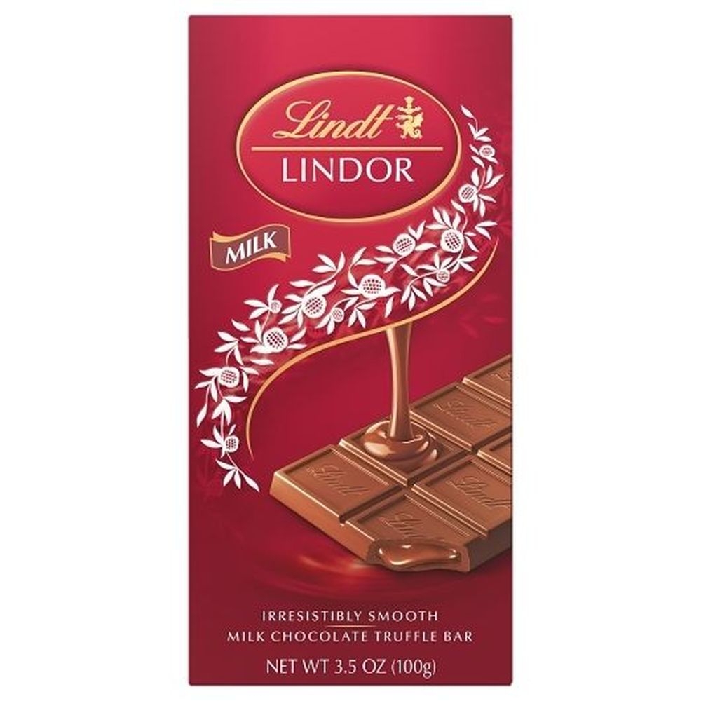 Lindt Lindor Milk Chocolate Candy Truffle Bar, 3.5 Ounce - 144 per case