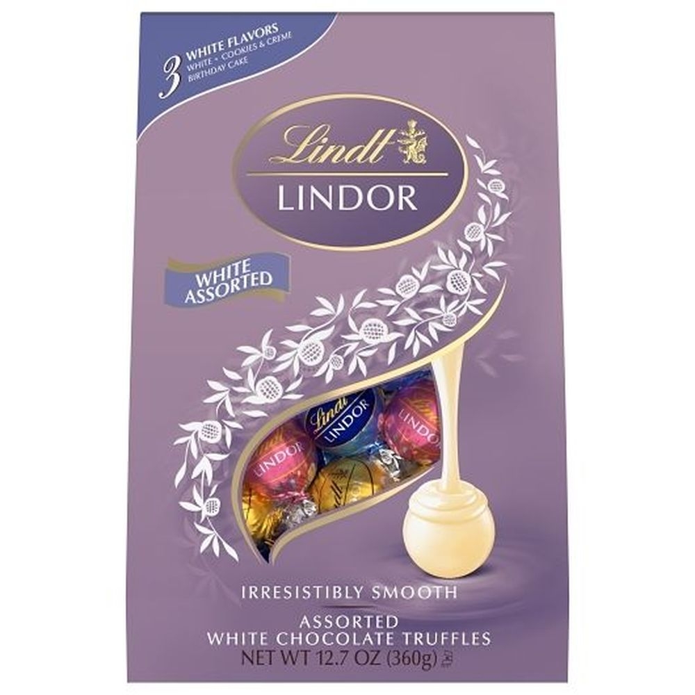 Lindt Lindor Assorted White Chocolate Candy Truffles, 12.7 Ounce -- 6 per case