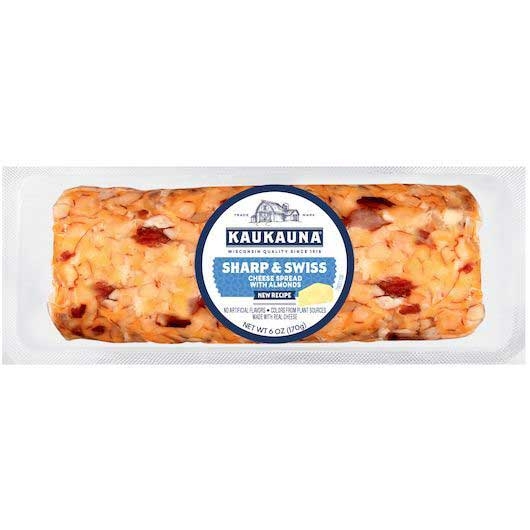 Kaukauna Sharp and Swiss Cheese Spread with Almonds, 6 Ounce -- 12 per case