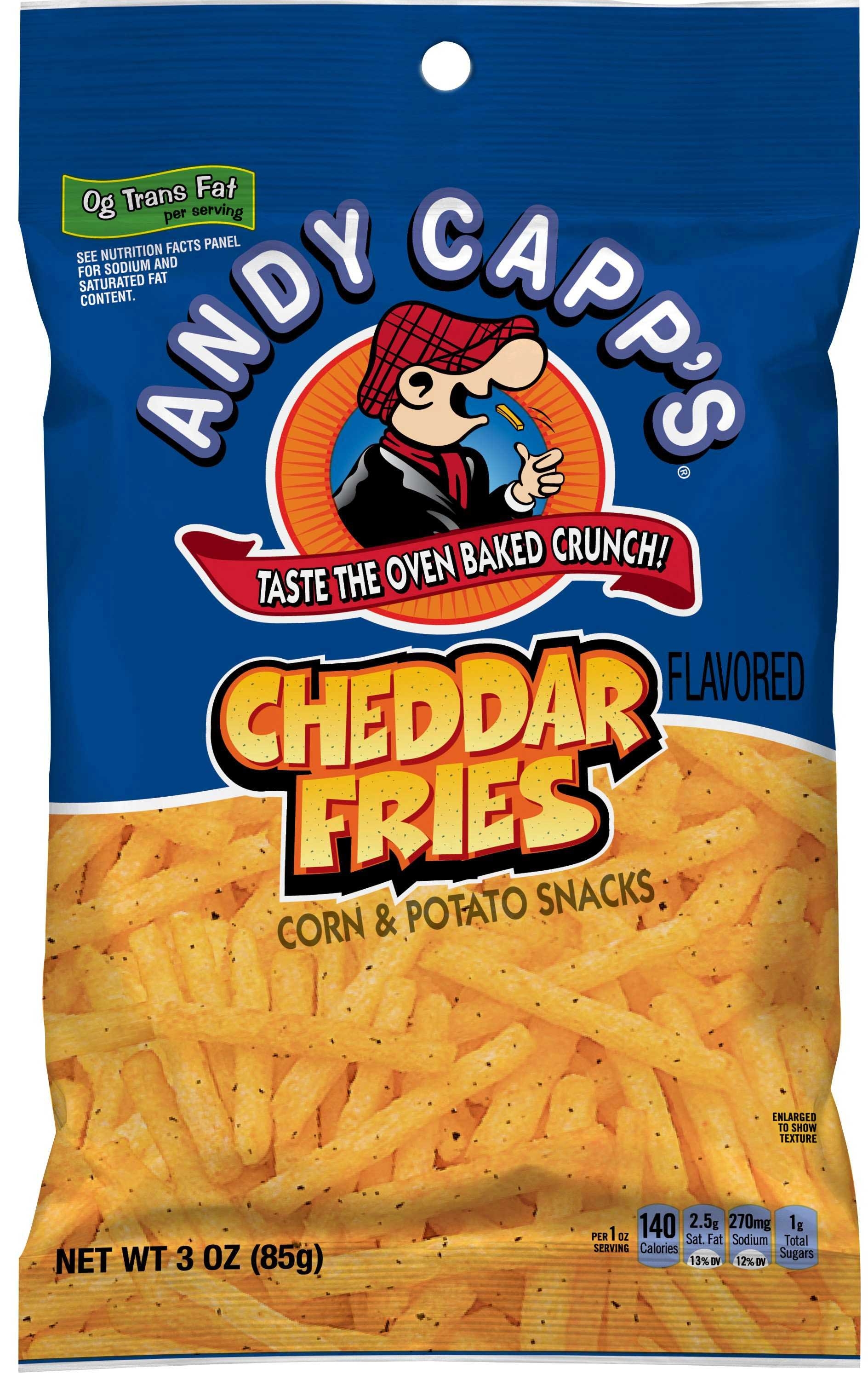 Andy Capps Cheddar Fries Corn and Potato Snacks, 3 Ounce -- 12 per case