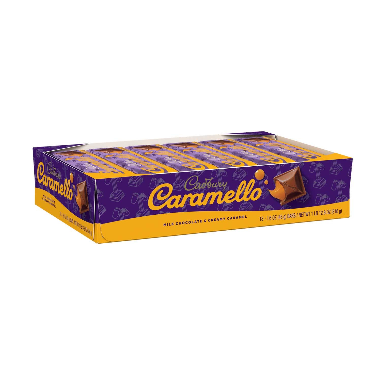 Cadbury Caramello Milk Chocolate and Creamy Caramel Candy Bar, 1.6 Ounce -- 360 per case