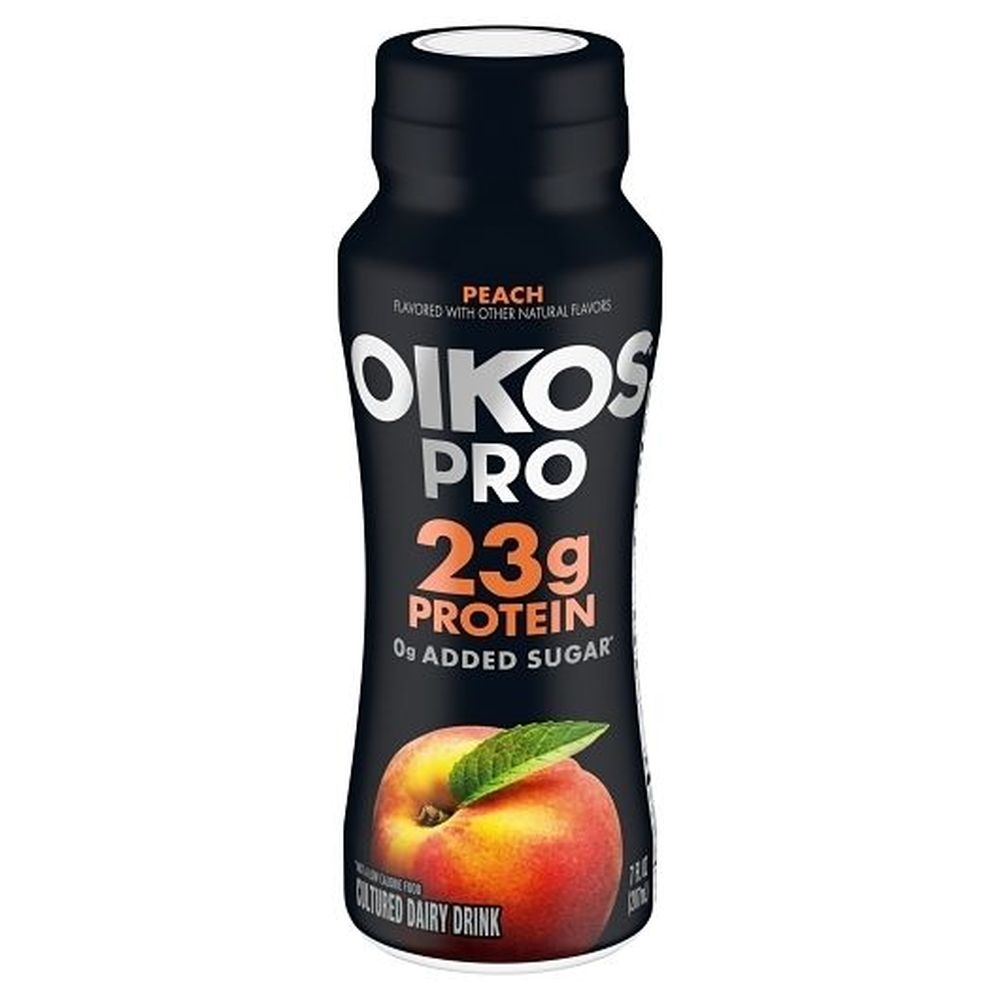 Oikos Pro Dark Peach Cultured Dairy Drink, 7 Ounce -- 8 per case