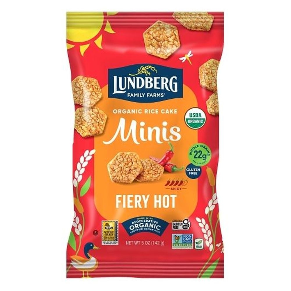 Lundberg Family Farms Organic Minis Fiery Hot Rice Cake, 5 Ounce - 6 per case