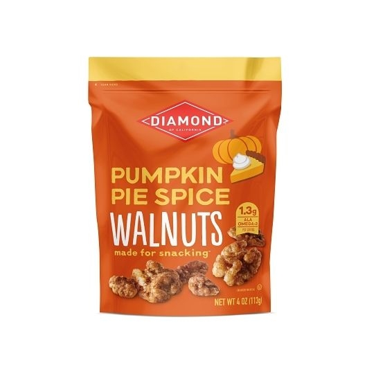 Diamond Pumpkin Pie Spice Walnuts For Snacking, 4 Ounce -- 8 per case